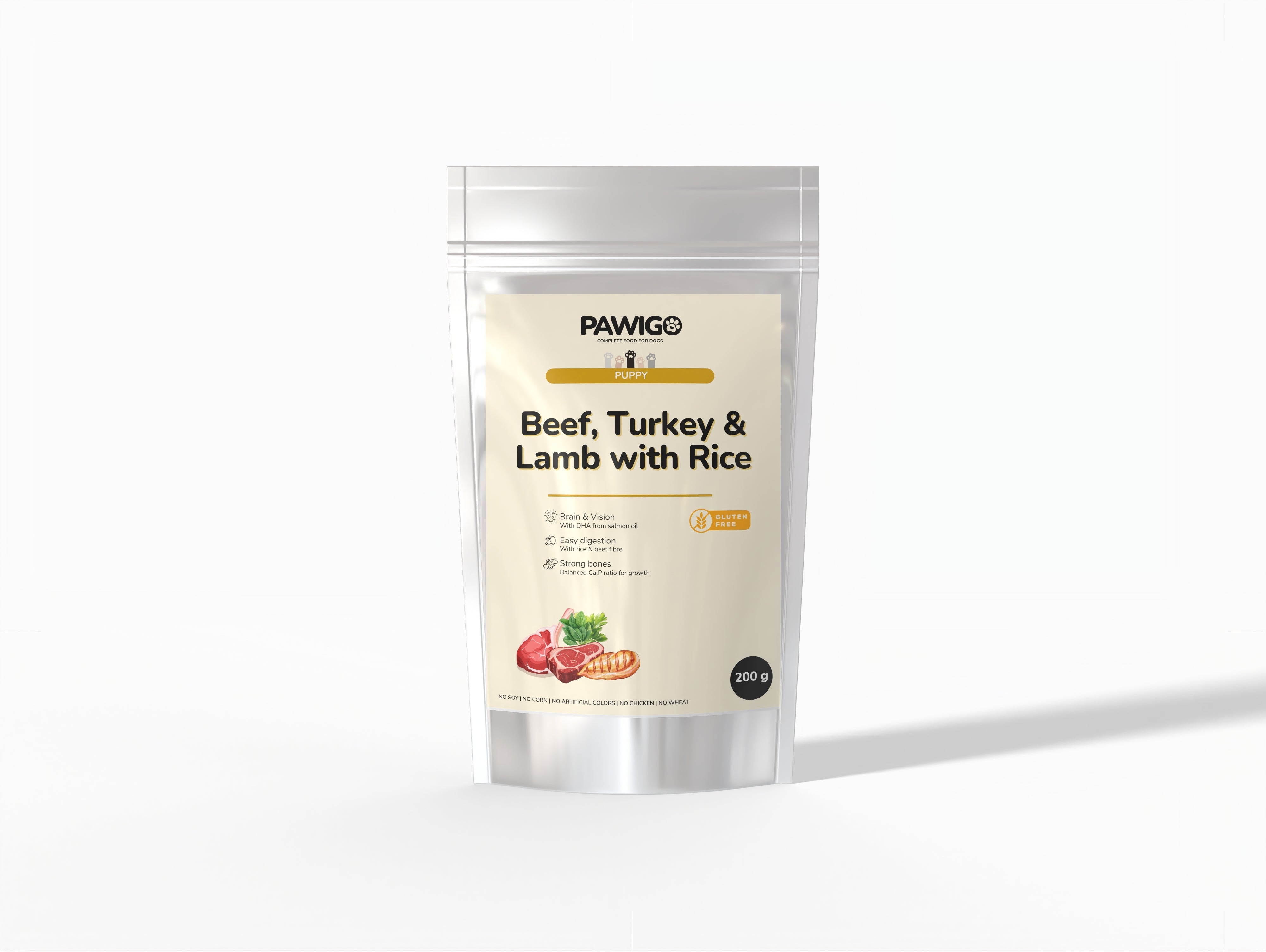 VZOREK Hovězí, krůtí a jehněčí pro štěňata