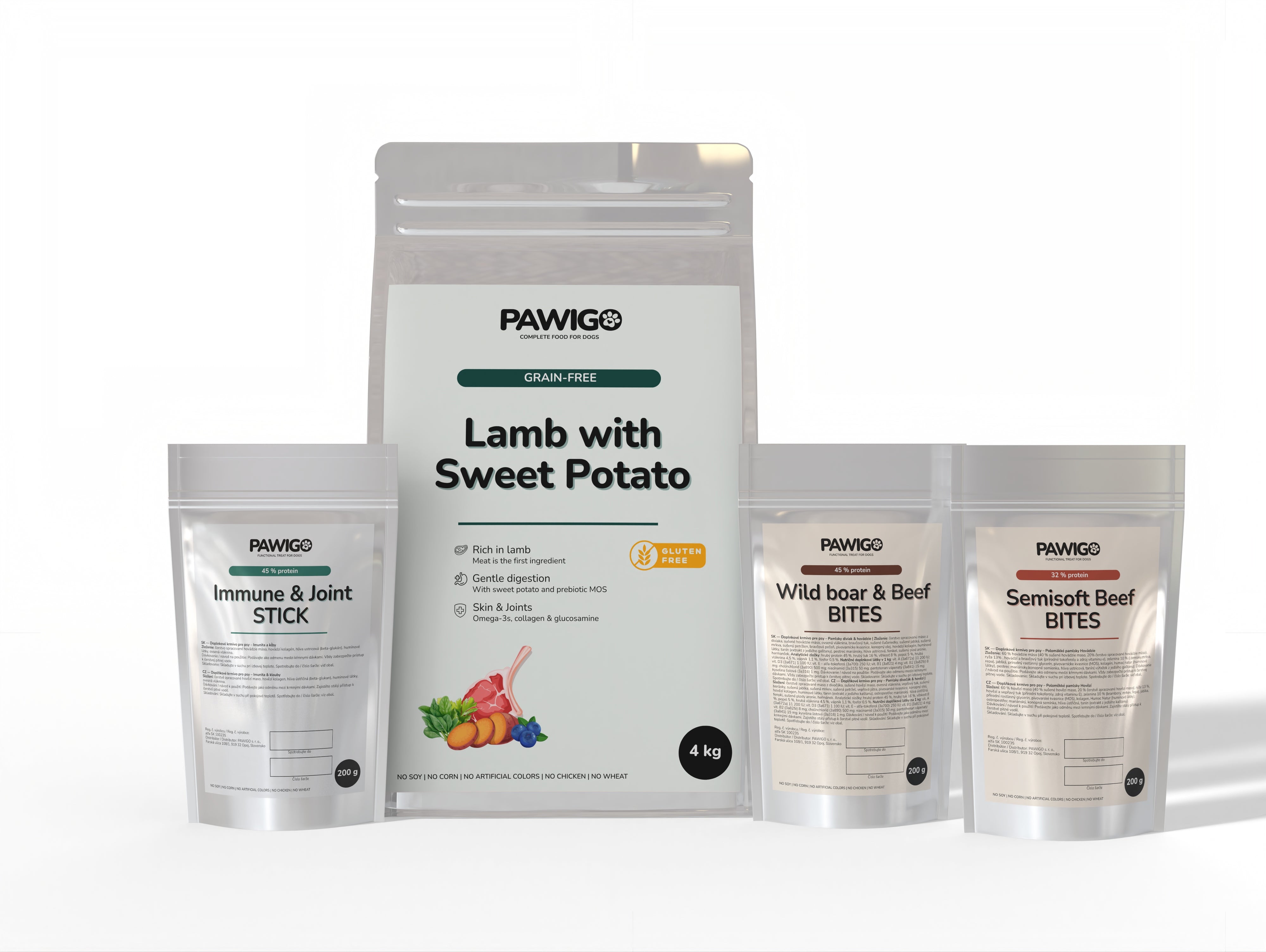 Jehněčí s batáty 4 kg + 3× 200 g pamlsky