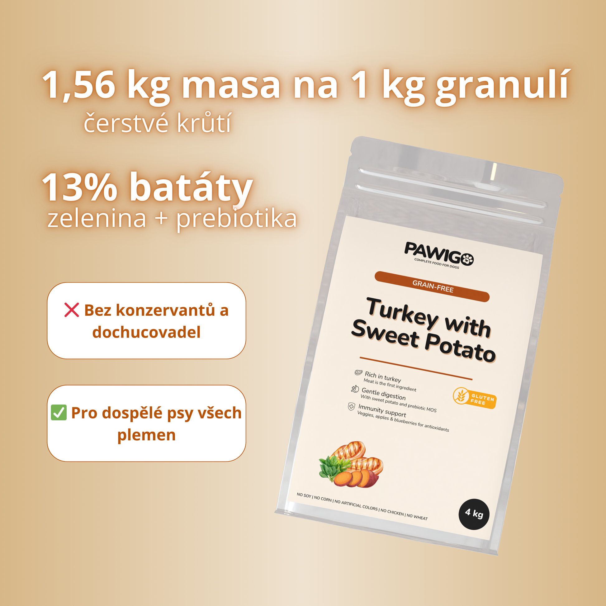 Krůtí s batáty | Hypoalergenní krmivo bez obilovin