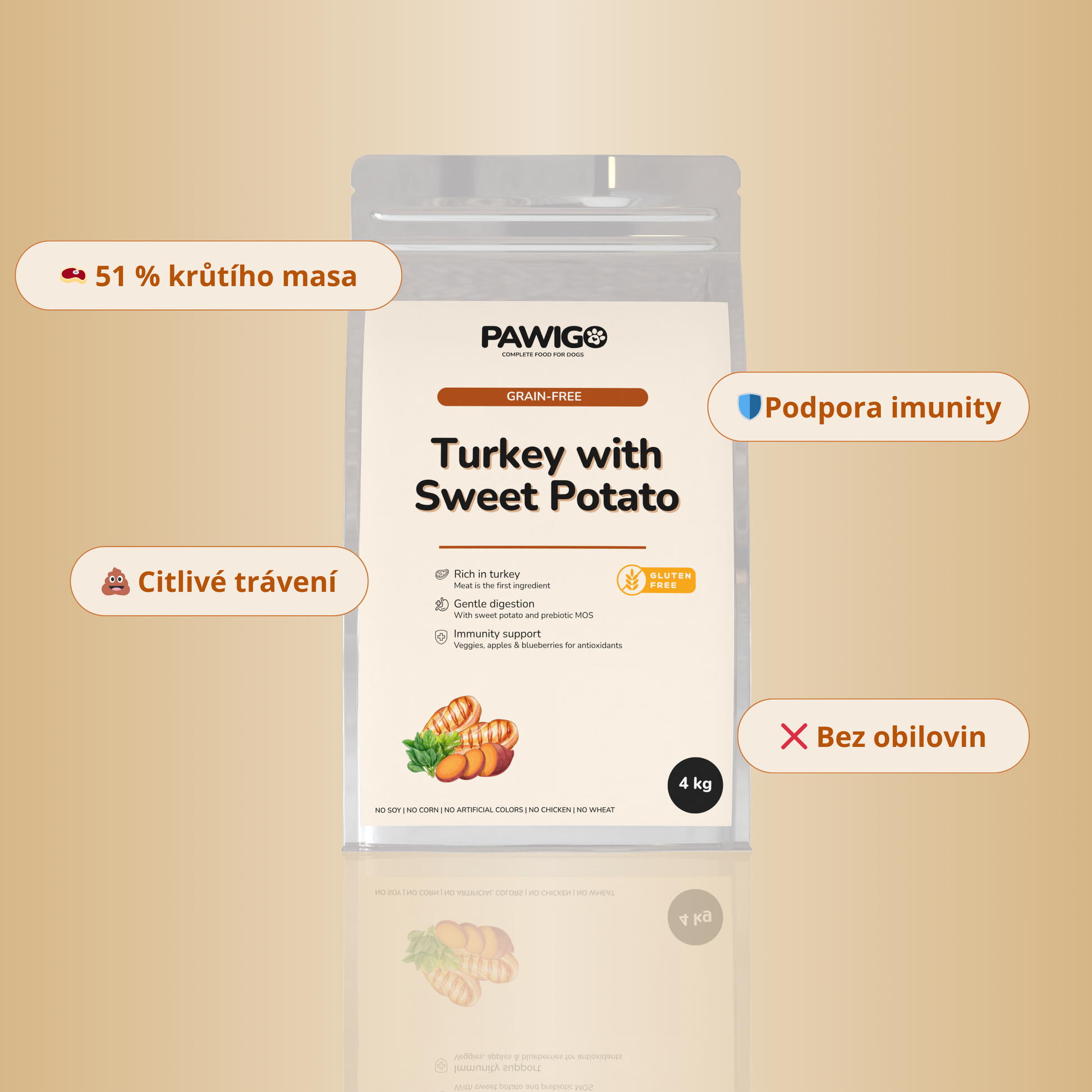 Krůtí s batáty | Hypoalergenní krmivo bez obilovin